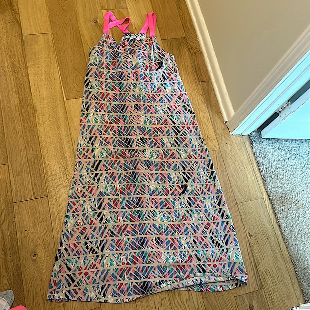 Buddy Love Maxi Dress | Bright Abstract Print Resort Vacation Sundress - Picture 3 of 6
